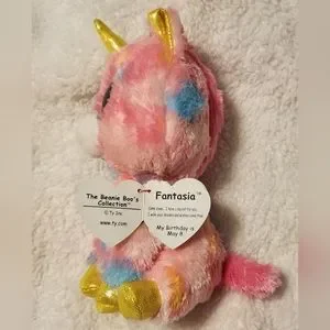 Ty Toys Ty Beenie Boos Fantasia The Pink Unicorn Birthday